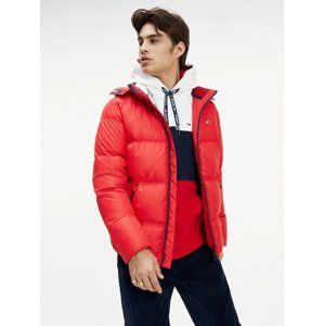 Tommy Jeans pánská zimní červená bunda Essential